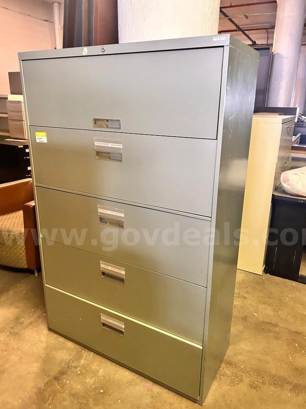 Gray Steel Lateral Filing Cabinet
