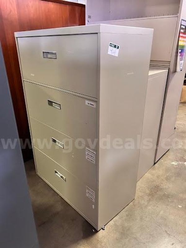 Beige Metal Lateral Filing Cabinet