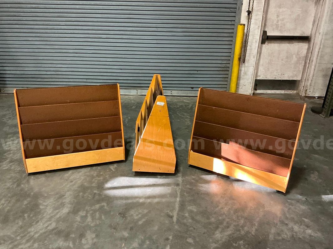 Rolling Book/ Magazine Rack Qty 3