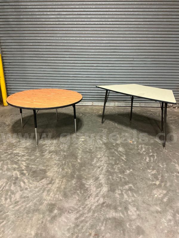 Tables 4 ' Round and 58"Wx26Dx adj. hgt Qty 2