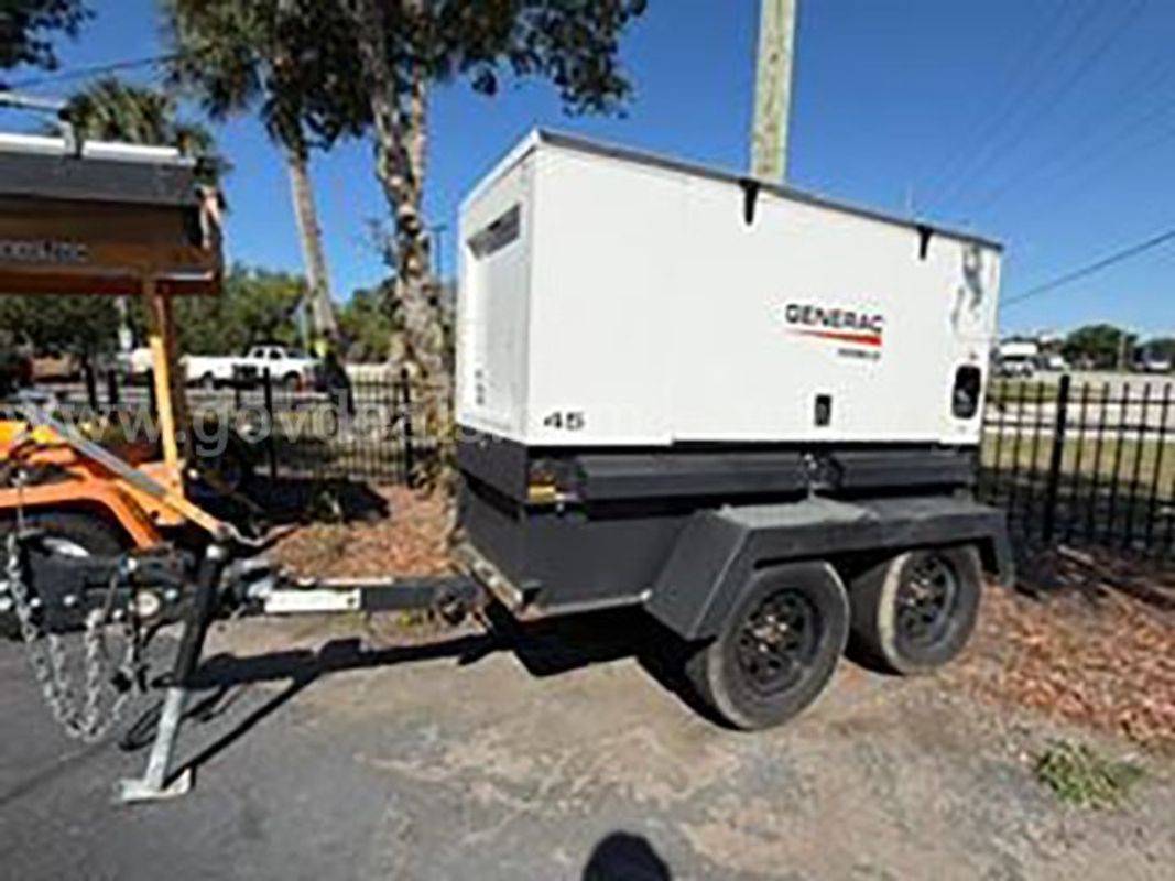 2021 Generac Mmg451f4 Generator, Diesel, Trailer Mounted, 45 Kva, Runs & Operates