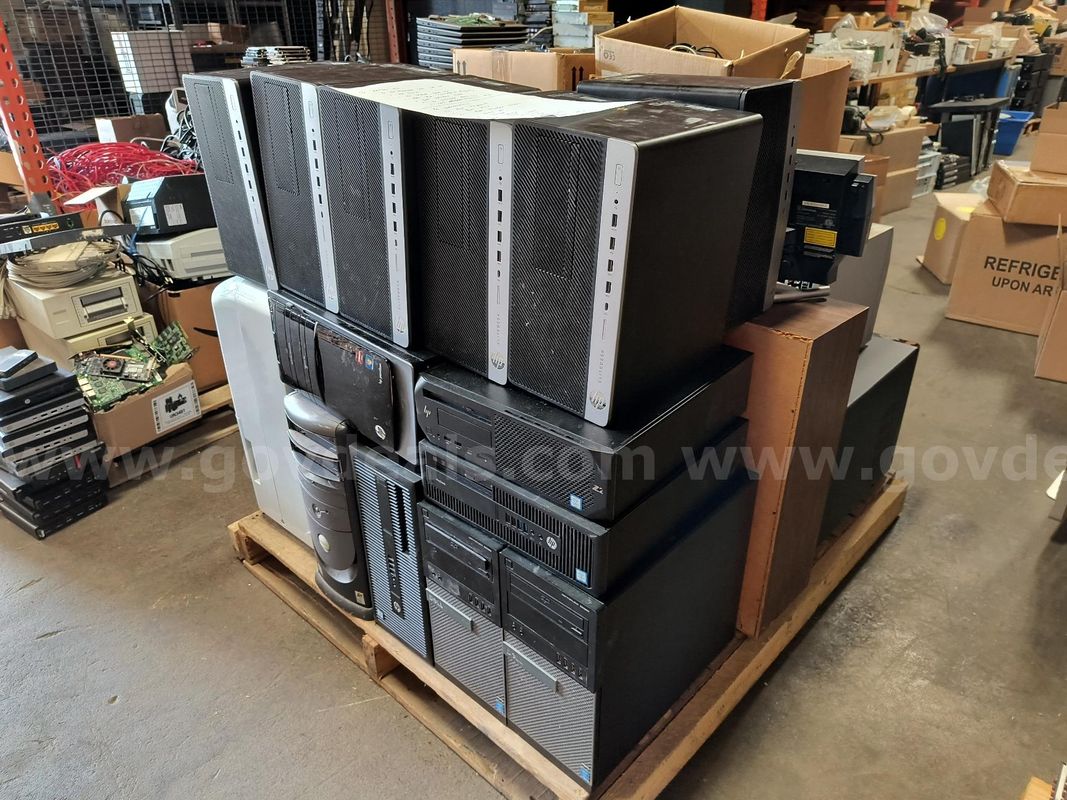 Pallet Lot of Assorted Computers, Accessories, and other SCRAP Items (PCs, Printers, Appliances, Misc Electronics, etc)
