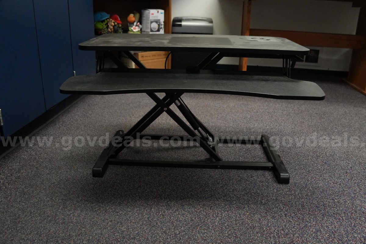 Lot of 2 Monitor and Keyboard Desk Risers