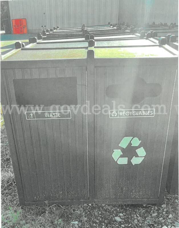 Lot of (3) Trash/Recycling Combo Collection Bins