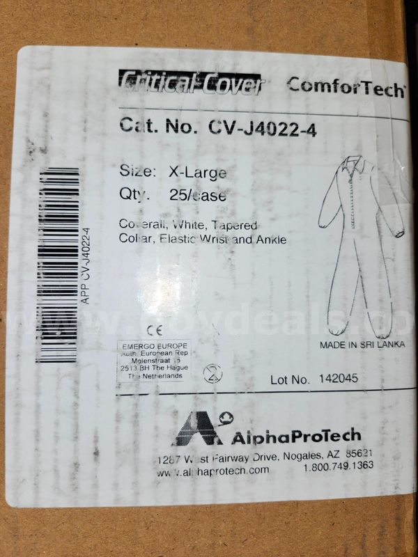 Lot of (5) Boxes of Alpha Pro Tech Critical Cover CV-J4022-4 XL