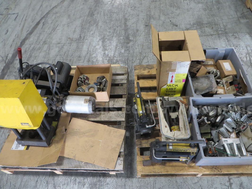 2 pallets Parker hose crimpers, Curtis hose cutter, Parker crimp dies