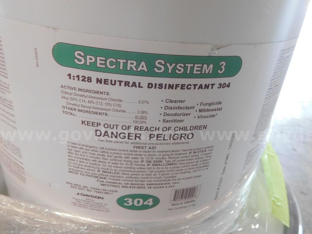 disinfectant (inspection/pickups by appointment only-24hr notice)