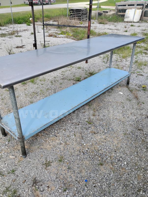 8' Metal Table w/ Bottom Shelf