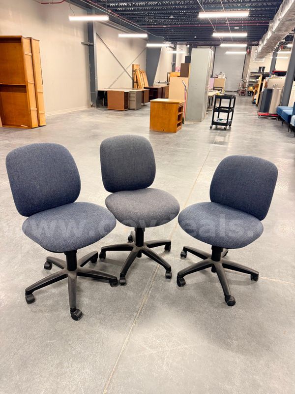 (Set of 3) Blue Office Chairs