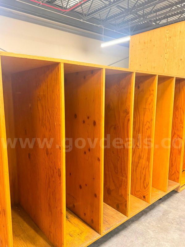 Large Wooden Vertical Storage/Organizer On Wheels