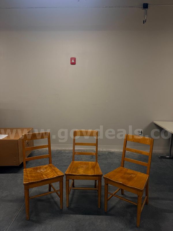 Set of 3 Wooden Chairs