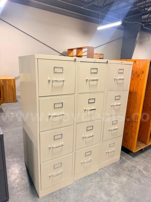 Set of 3 4-Drawer Filing Cabinets