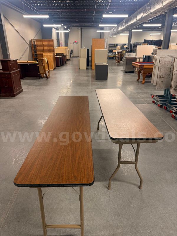 Set of 2 Wood Grain Folding Tables