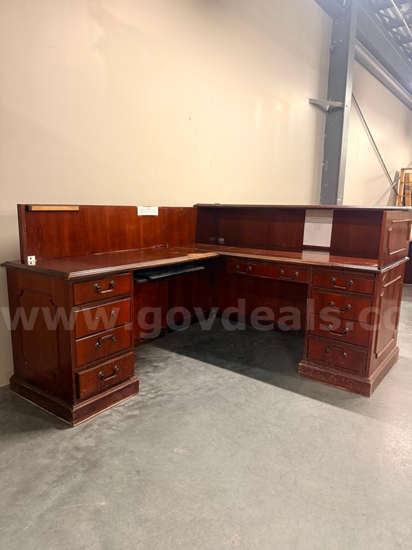 Dark Wood L-Shaped Desk