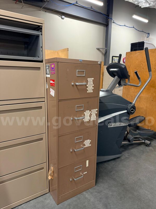 Brown 4-Drawer Filing Cabinet