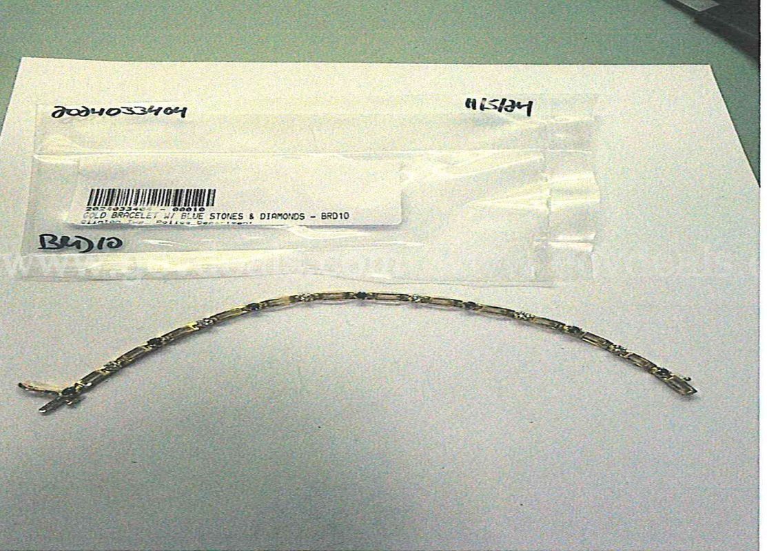 Gold Bracelet w/ Blue Stones & Diamonds