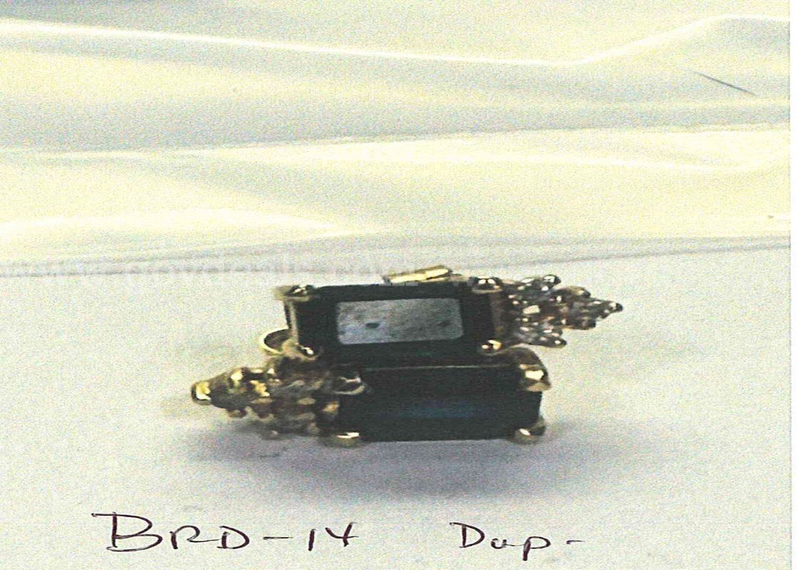 Gold Earrings w/ Diamonds & Dark Stone