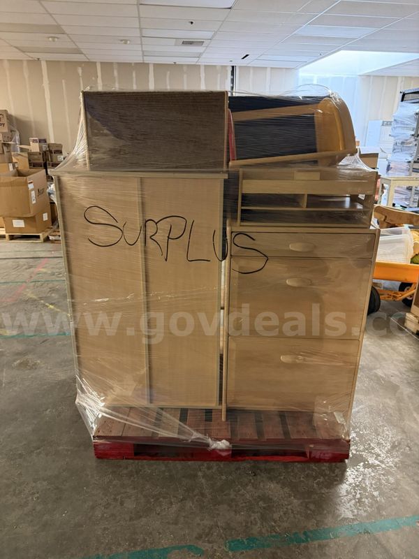 Pallet of assorted Lakeshore and Kaplan classroom furniture