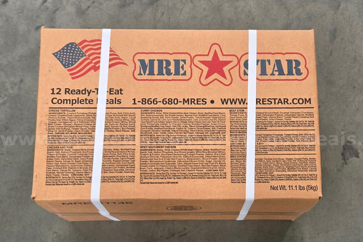 MRE STAR 12 Ready-to-Eat Complete Meals (10 Cases) - Menu A2 Expired 6/13/2026