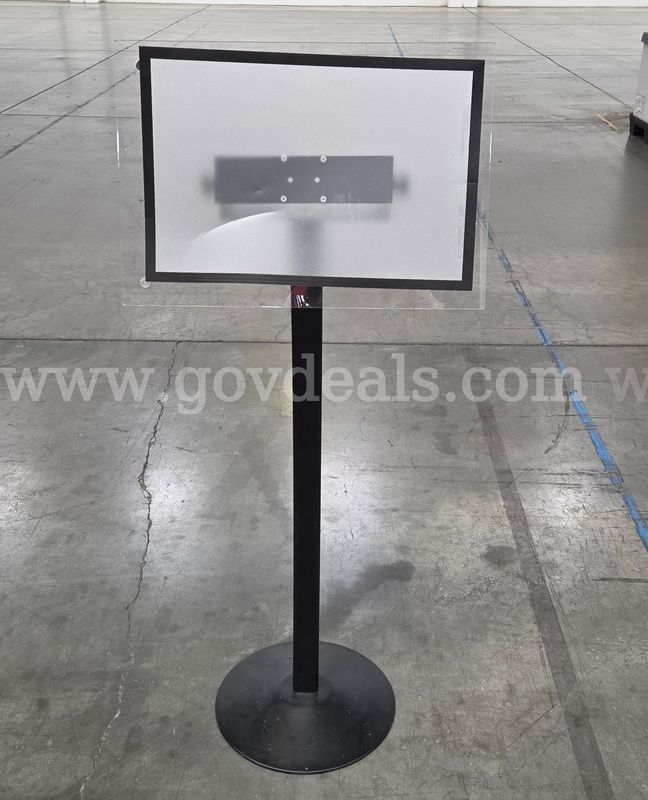 Floor-Standing Acrylic Sign / Poster Display Stand with Round Base - Black