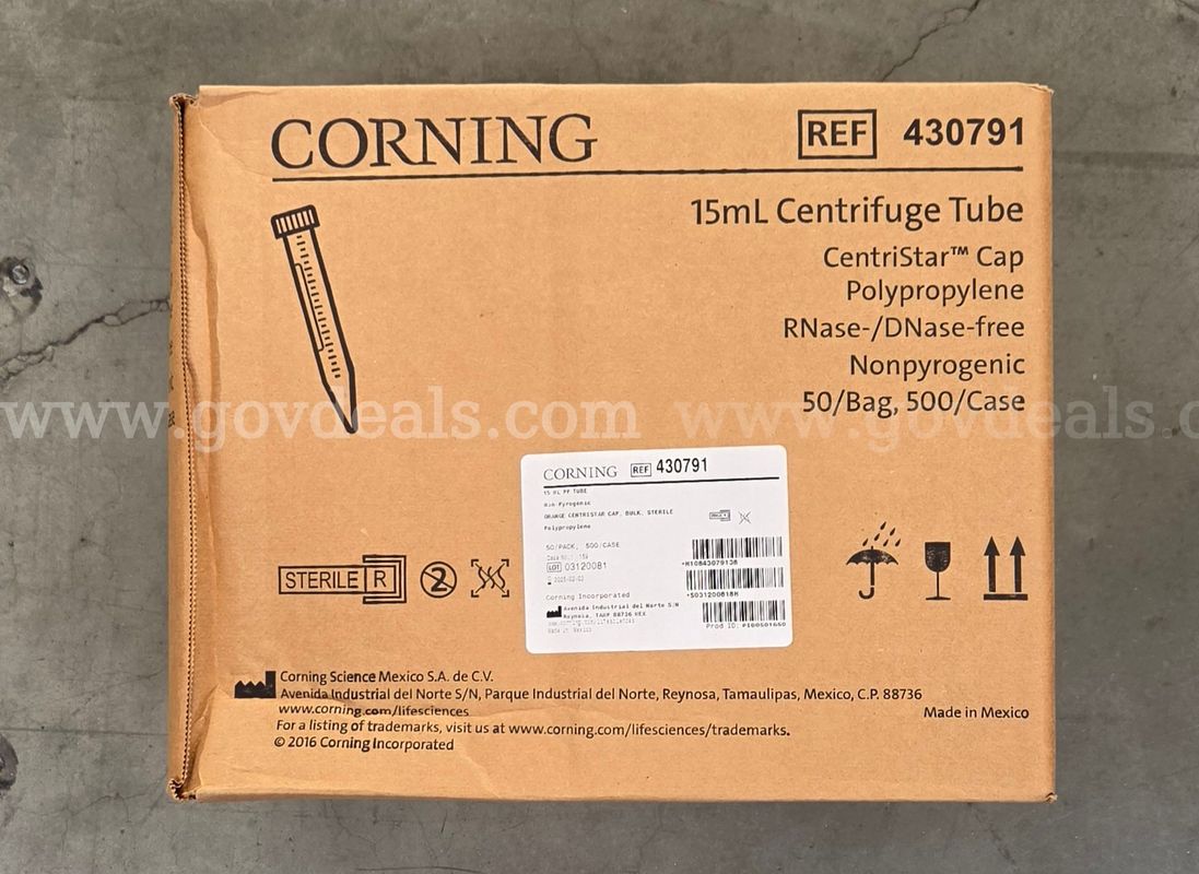 Case of Corning 15mL Centrifuge Tubes - CentriStar Cap, Sterile, 500/Case