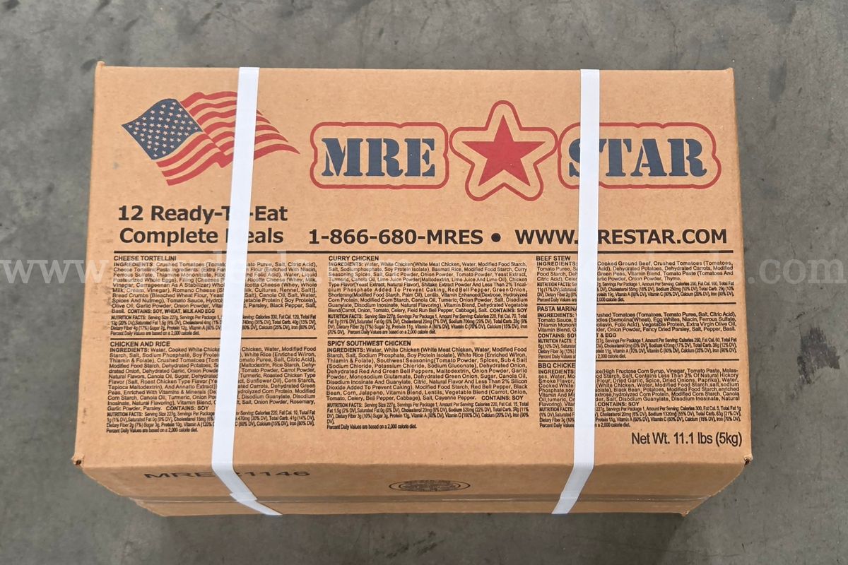 MRE STAR 12 Ready-to-Eat Complete Meals (10 Cases) - Menu A2 Expired 6/13/2026