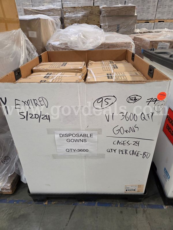 Pallet of Disposable CPE Gowns (3,600 Total) Expired