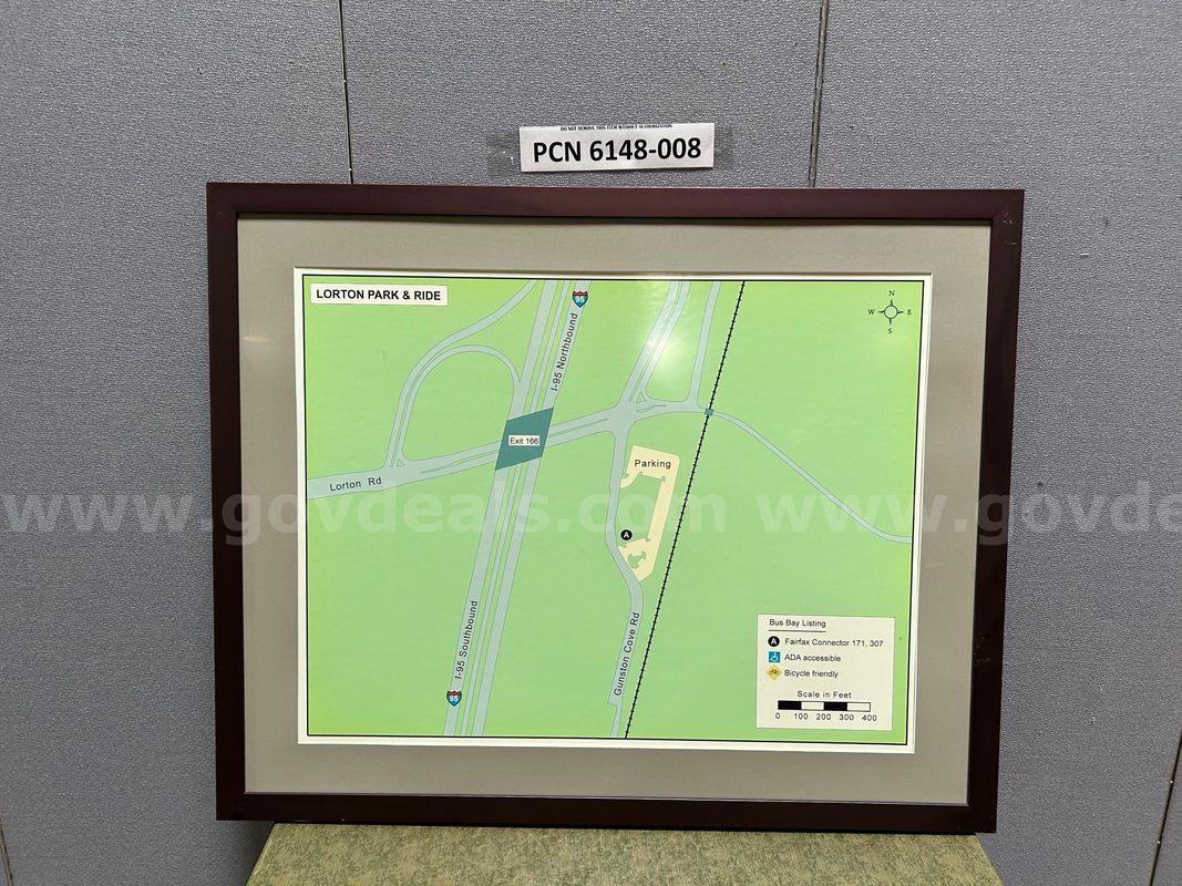 Picture, Glass, Metal, "Lorton Park and Ride"