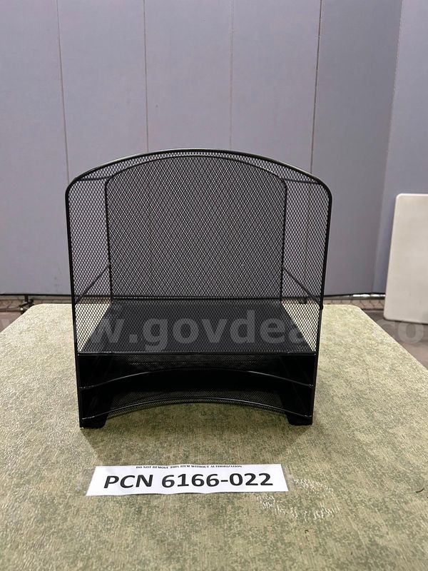 Organizer, Filing, 2-Shelves, Black, Mesh, Metal