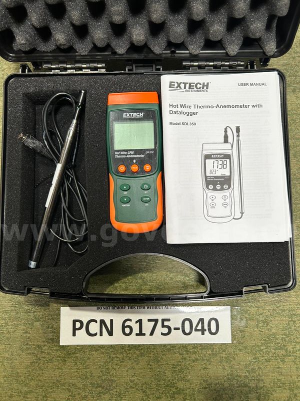 Hot Wire Thermo-Anemometer with Datalogger, EXTECH Instruments, Model: SDL350