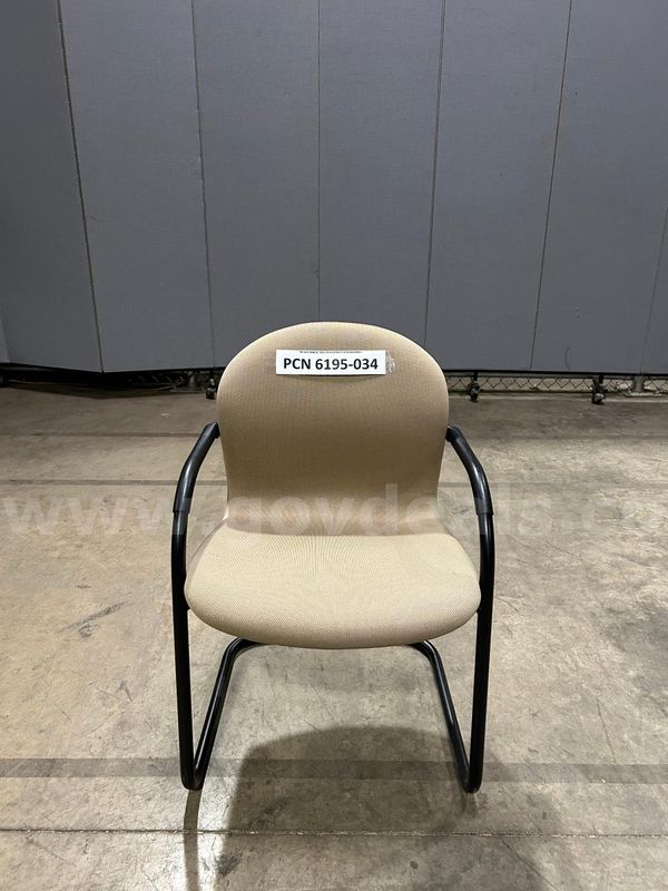 Chair, Guest, Tan, Metal Frame
