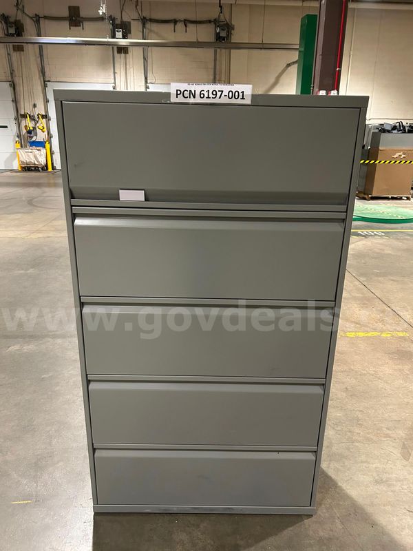 Filing Cabinet, 5-Drawer, Lateral, Metal