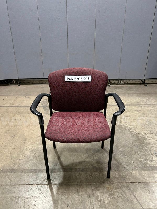 Chair, Guest, Burgandy, Metal Frame