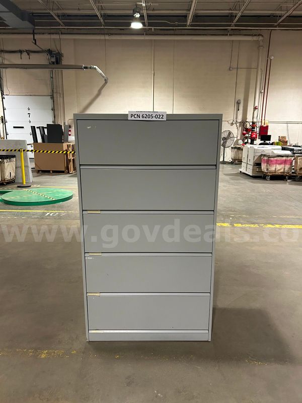 Cabinet, Filing, 5 Drawer, Lateral, Metal