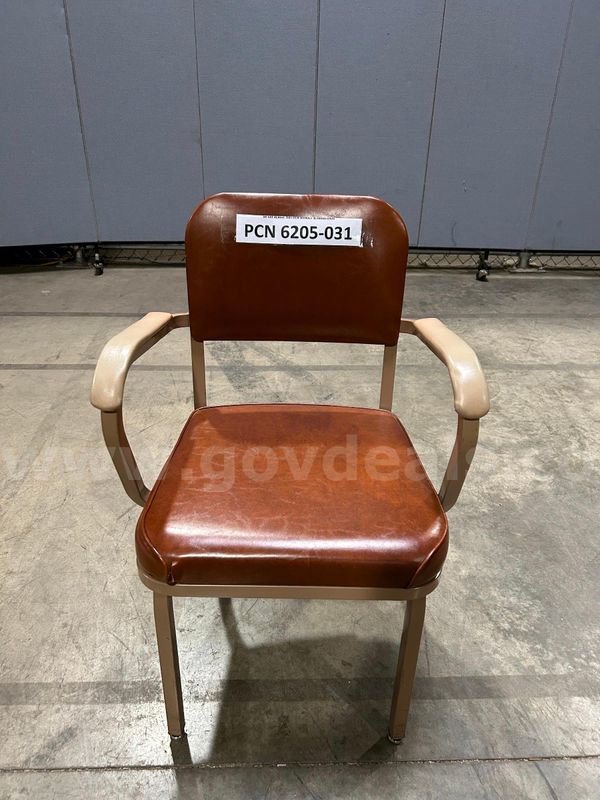 Chair, Office, Guest Chair, Brown, Metal Frame