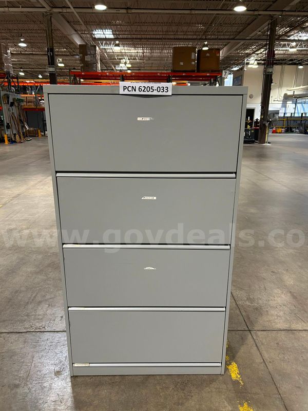 Cabinet, Filing, 4-Drawer, Lateral, Metal