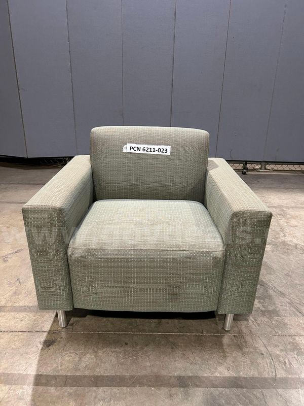 Sofa Chair, Green Wood, Metal
