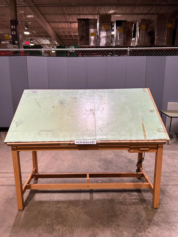 Drafting Table, 2-Drawers, Wood, With Outlet
