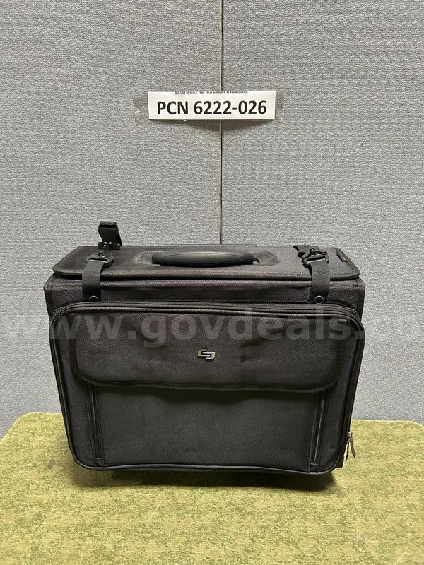 Suitcase for Laptop, 4-compartments, Black, With Extendable Handle, With Wheels