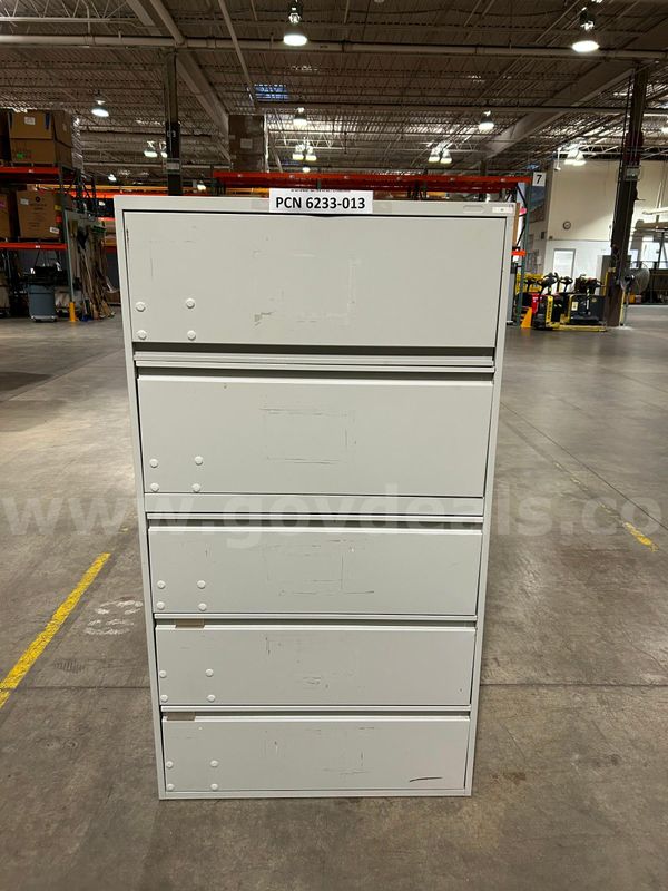 Filing Cabinet, 5-Drawers, Lateral, Metal