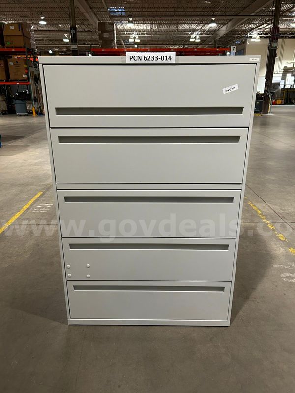Filing Cabinet, 5-Drawers, Lateral, Metal