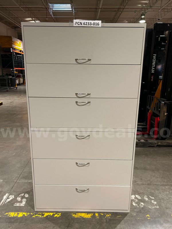 Filing Cabinet, 6-Drawers, Metal (bent on bottom)