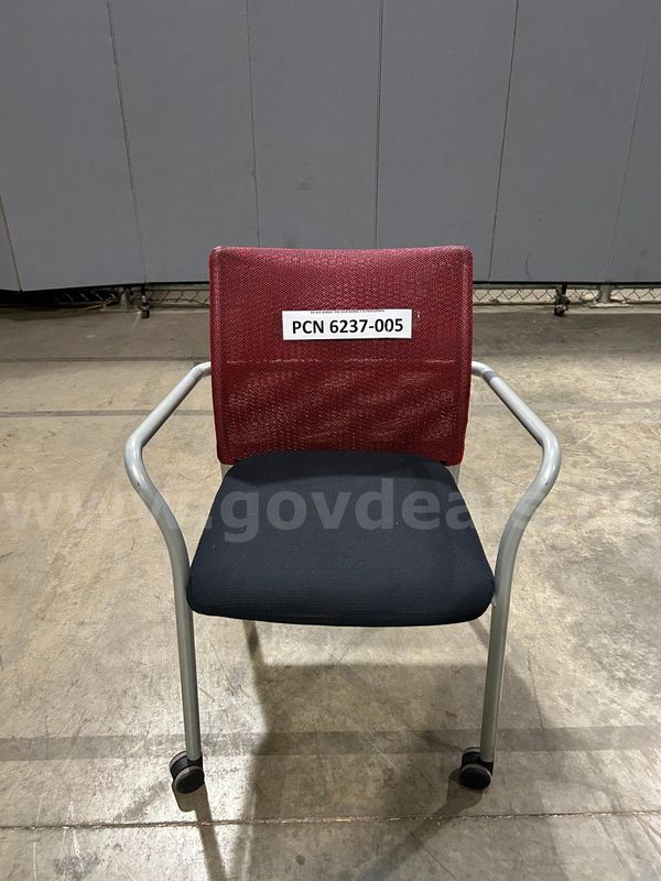 Guest, Chair, Red-Black, Metal Frame