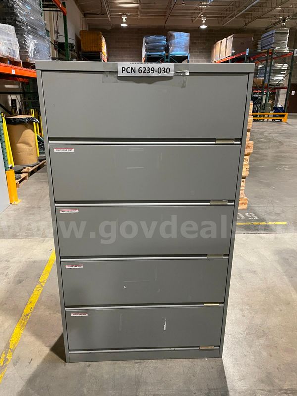 Filing Cabinet, 5-Drawers, Lateral, Metal