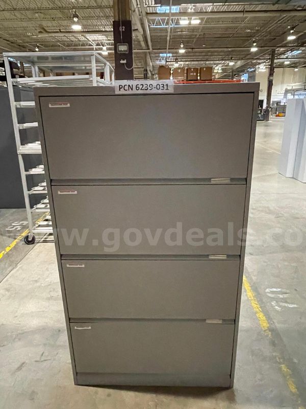 Filing Cabinet, 4-Drawers, Lateral, Metal