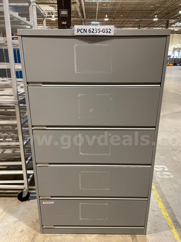 Filing Cabinet, 5-Drawers, Lateral, Metal
