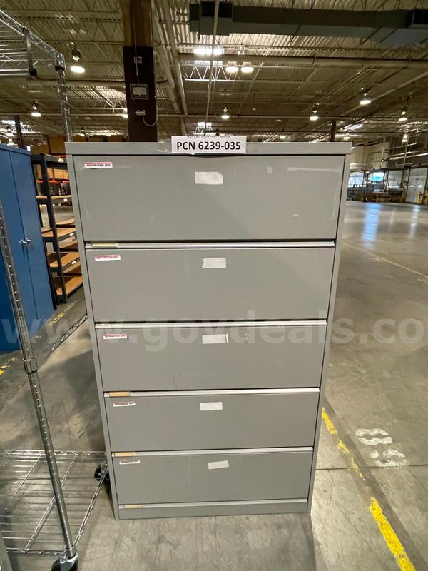 Filing Cabinet, 5-Drawers, Lateral, Metal