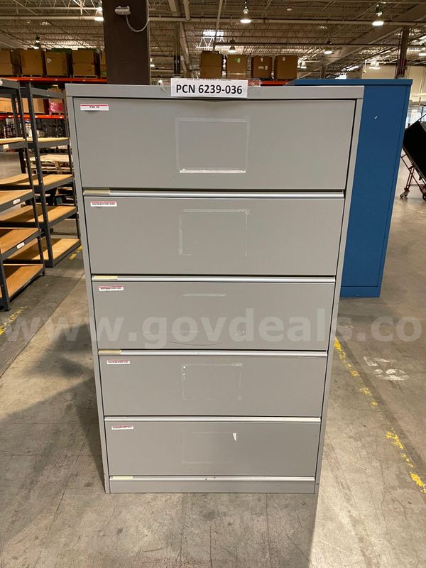 Filing Cabinet, 5-Drawers, Lateral, Metal
