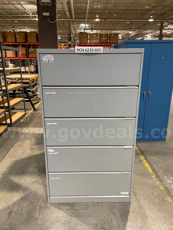 Filing Cabinet, 5-Drawers, Lateral, Metal