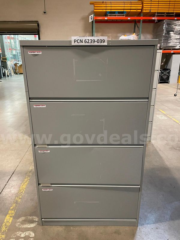 Filing Cabinet, 4-Drawers, Lateral, Metal